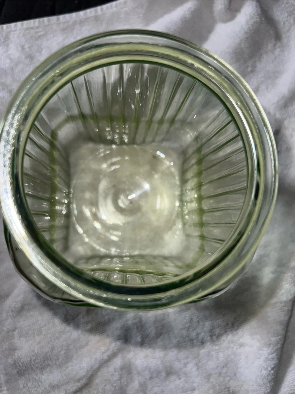 Depression Uranium GLASS Ribbed JAR
